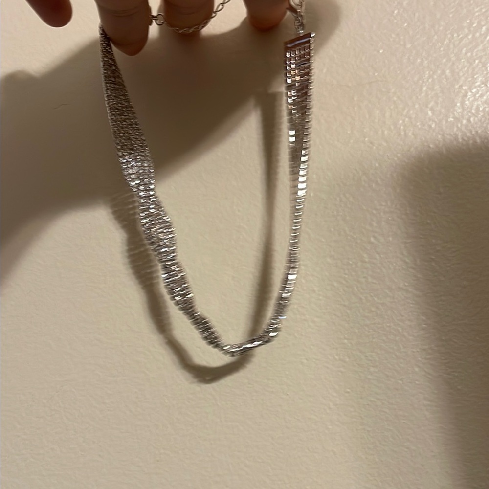 Silver Layered Chain Necklace